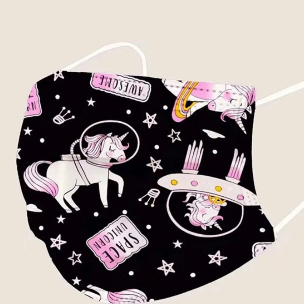 🆕 60 Total Kids Unicorn & Princess 3 Ply Disposable Face Masks